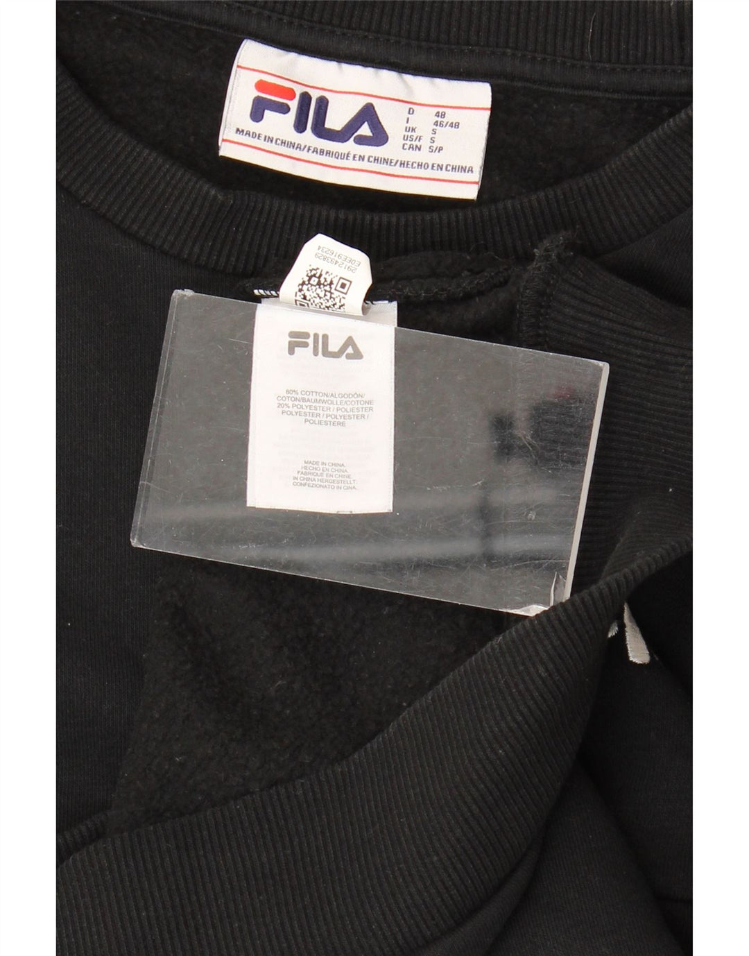 Fila Hombre Sudadera Jumper Small Negro Colorblock Algodón