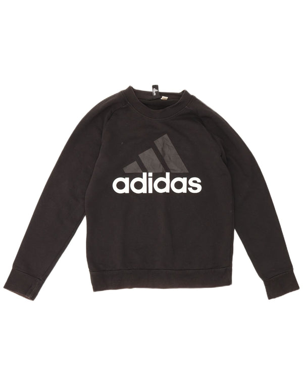 Adidas Sudadera gráfica para mujer Jumper UK 12 Medium Black Sports