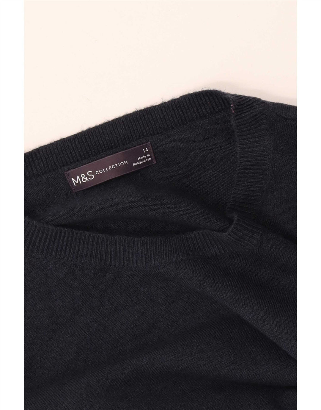 Marks & Spencer Jersey con cuello barco para mujer, talla 44, talla mediana, azul marino