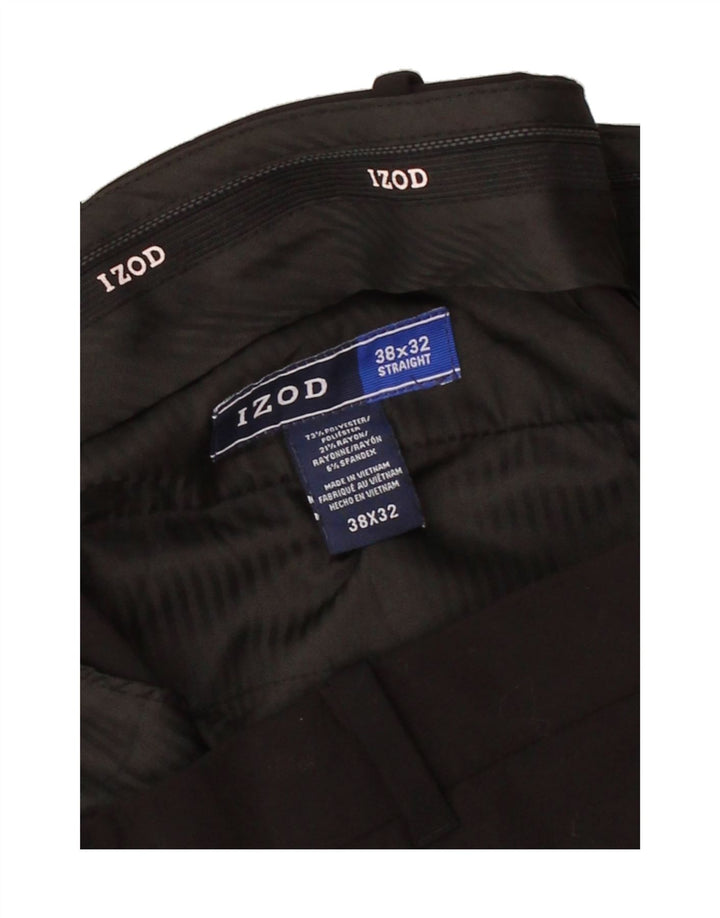 IZOD Mens Straight Suit Trousers W38 L25 Black Polyester Vintage Izod and Second-Hand Izod from Messina Hembry 