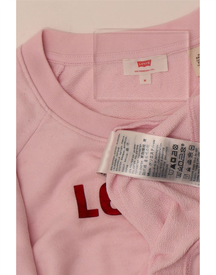 Levi's Sudadera extragrande con gráfico para mujer, talla 44, algodón rosa medio