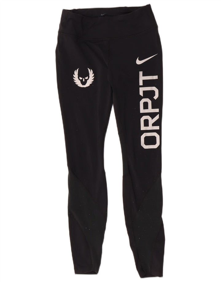 Nike Leggings Oregon Graphic para mujer UK 8 Small Black Nylon