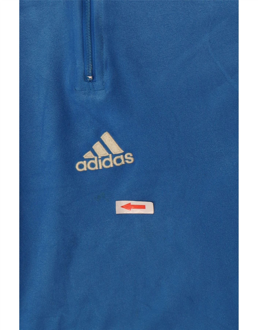 Adidas Mujer Loose Fit Zip Neck Top Manga Larga Poliéster Azul Medio