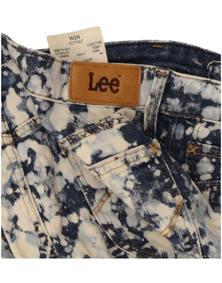 Pantalones cortos de mezclilla para mujer Lee W28 Algodón teñido anudado en azul marino mediano