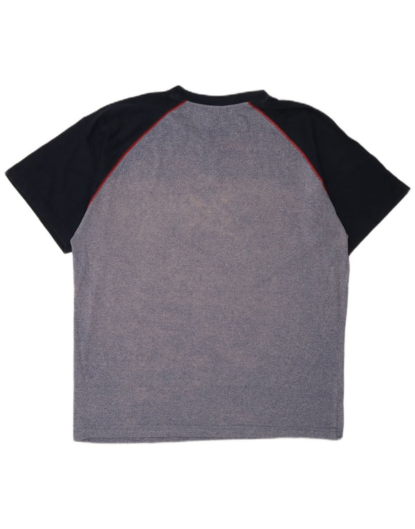 Lotto Hombre Camiseta Gráfica Top XL Algodón Color Block Azul