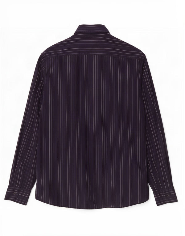 Camisa Hombre Trussardi Jeans 2XL Algodón Rayas Azul Marino