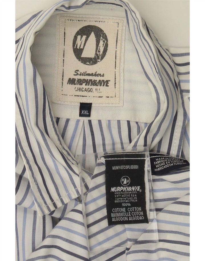 MURPHY & NYE Camisa para hombre 2XL Algodón a rayas azules