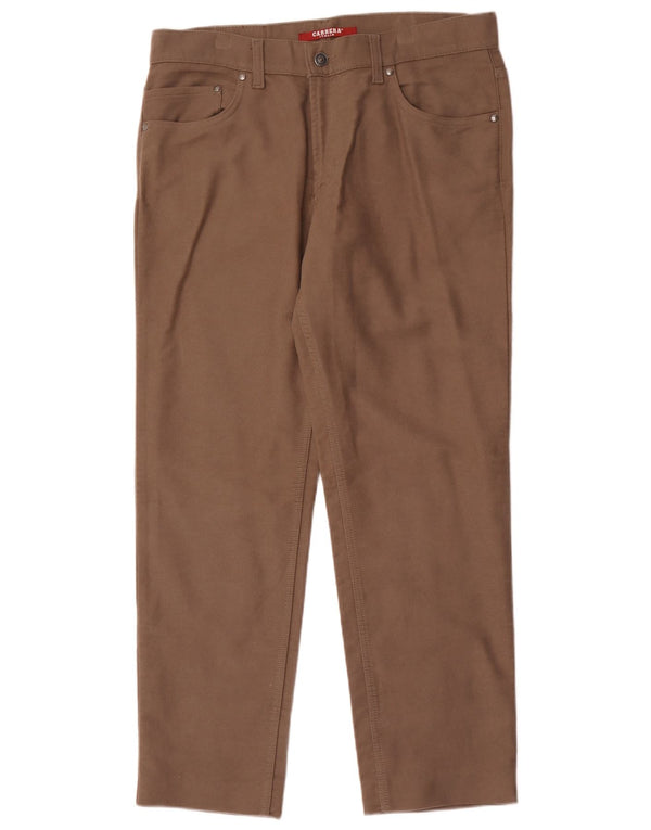 Carrera Mens 700 pantalones casuales rectos IT 50 grande W34 L29 algodón marrón