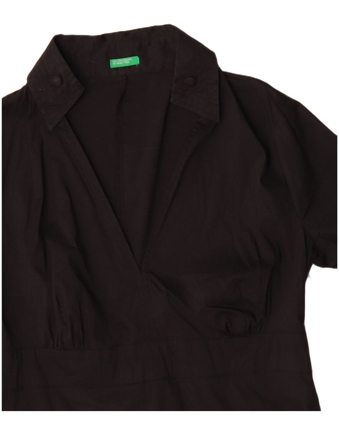 BENETTON Blusa de manga 3/4 para mujer UK 40 Small Algodón negro