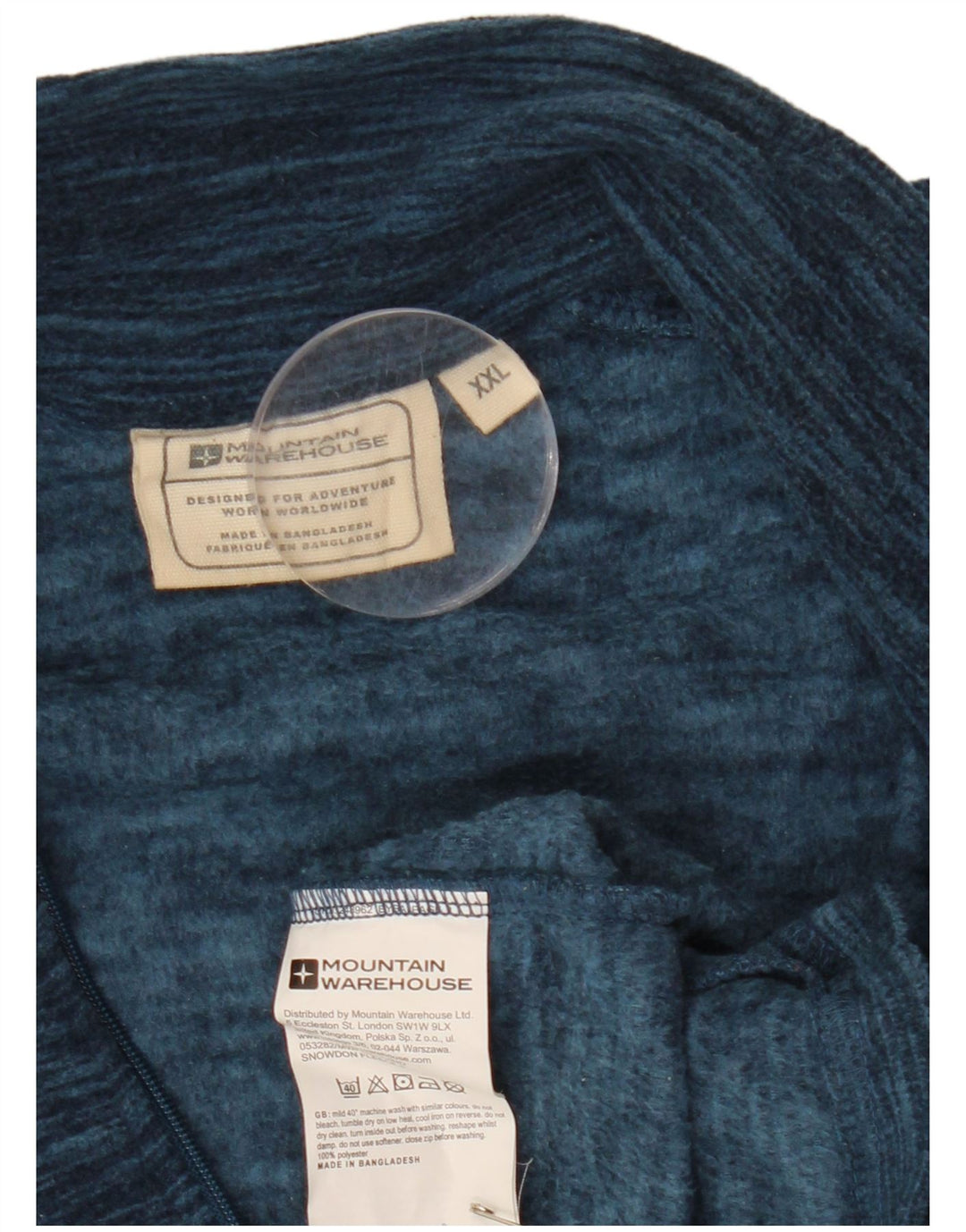 MOUNTAIN WAREHOUSE Jersey de forro polar con cuello y cremallera para hombre 2XL Poliéster moteado azul