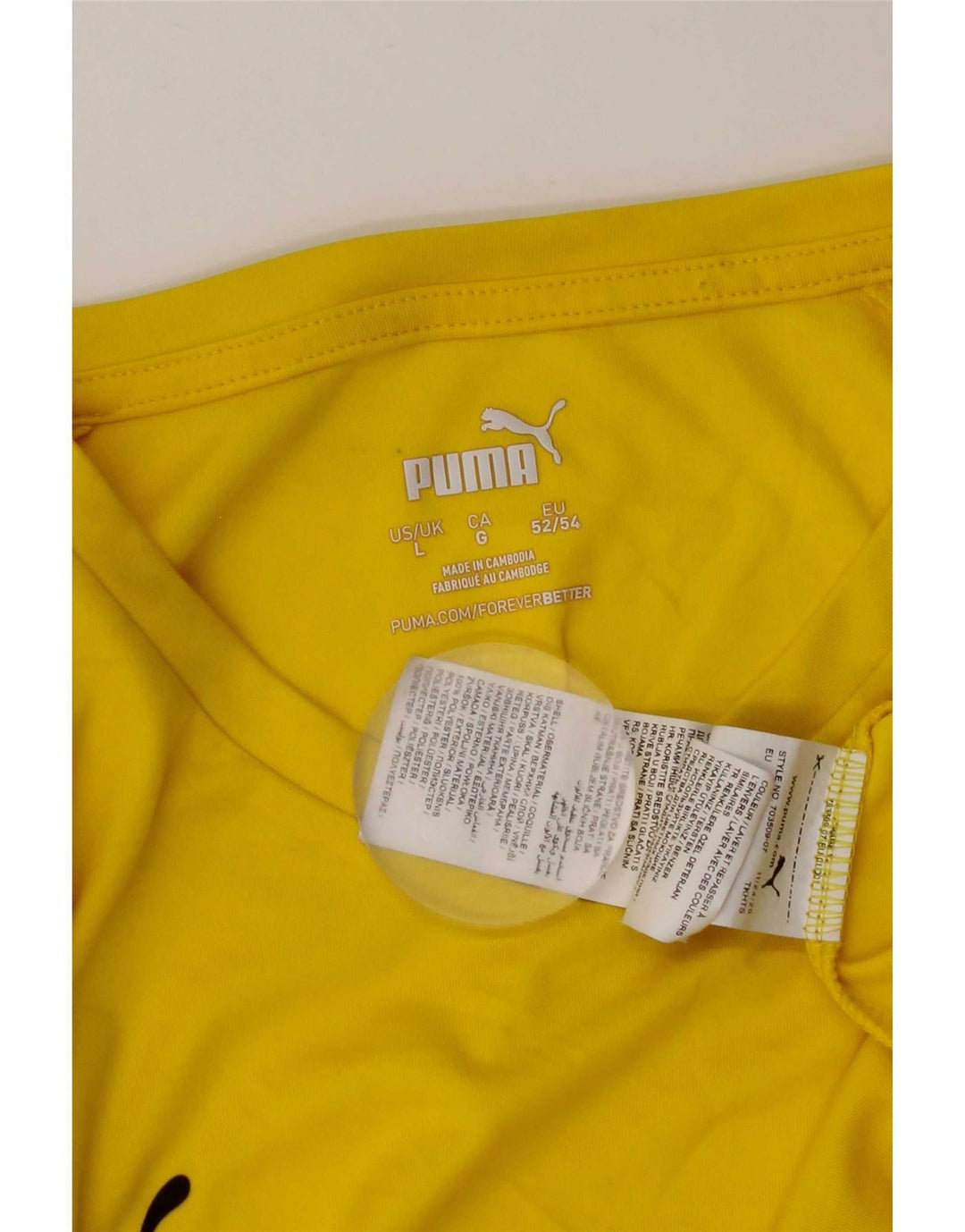 Camiseta Puma Hombre Top Large Poliéster Amarillo