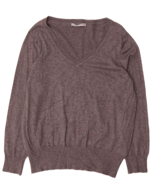 Marks & Spencer Jersey con Cuello en V para Mujer UK 40 XL Viscosa Gris