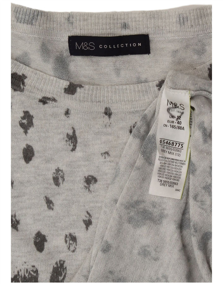Marks & Spencer - Jersey para mujer con cuello barco, talla 40, color gris medio