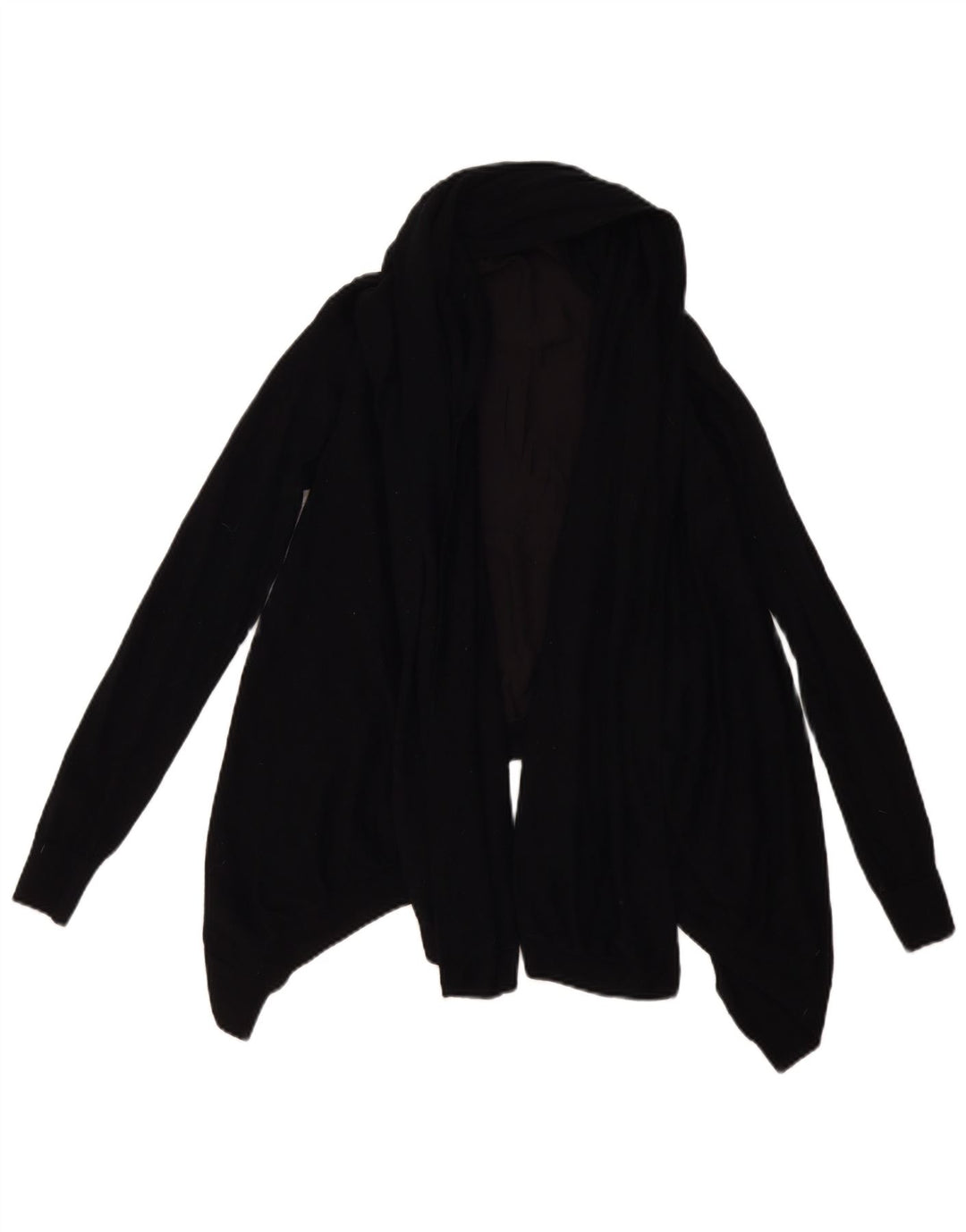 ALL SAINTS Suéter tipo cárdigan abierto asimétrico para mujer UK 10 Small Lana negra