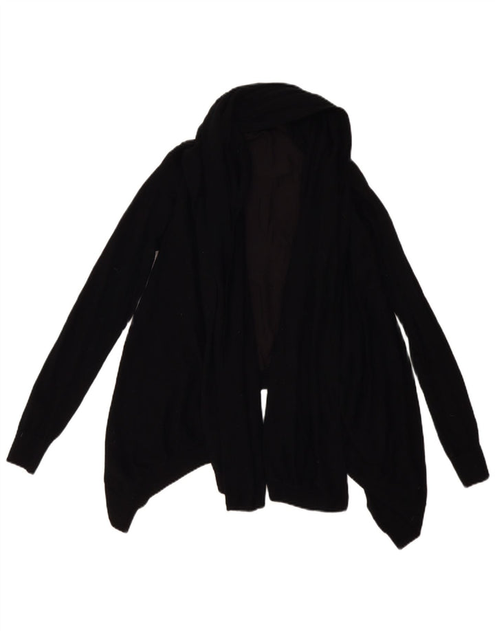 ALL SAINTS Suéter tipo cárdigan abierto asimétrico para mujer UK 10 Small Lana negra