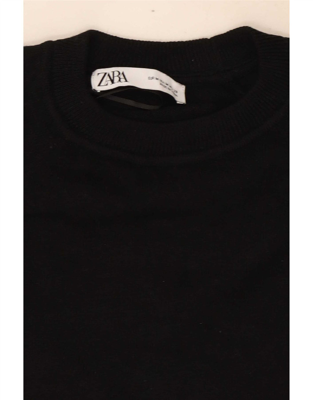 Zara Mujer Crop Blusa Extragrande Top UK 44 Medium Negro