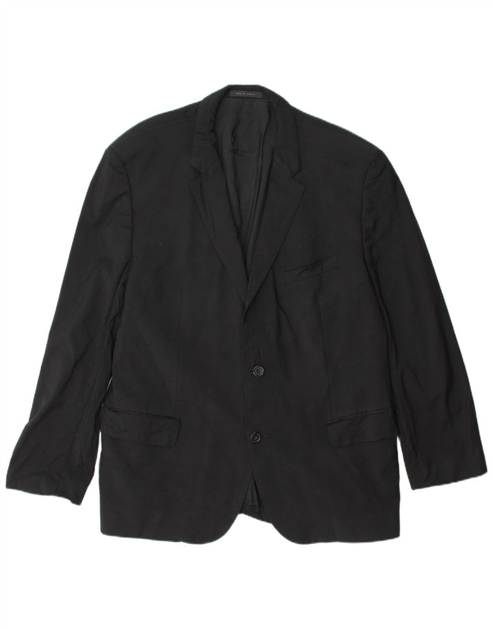 HUGO BOSS Chaqueta tipo blazer Guabello de 2 botones para hombre UK 40 Large Viscosa negra