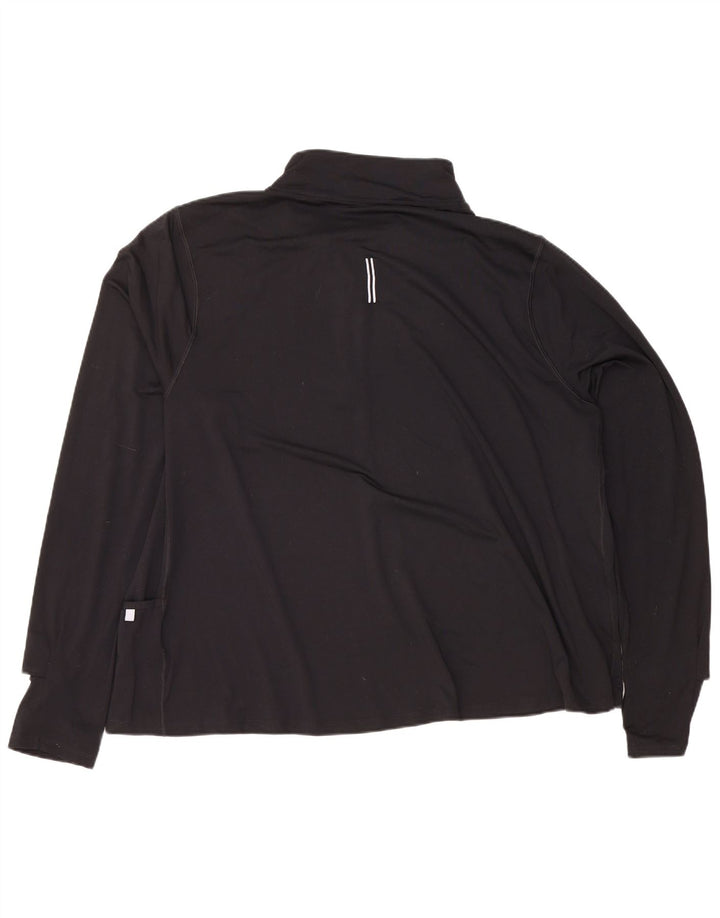 Nike Mens Running Zip Neck Top Manga Larga 2XL Negro Poliéster