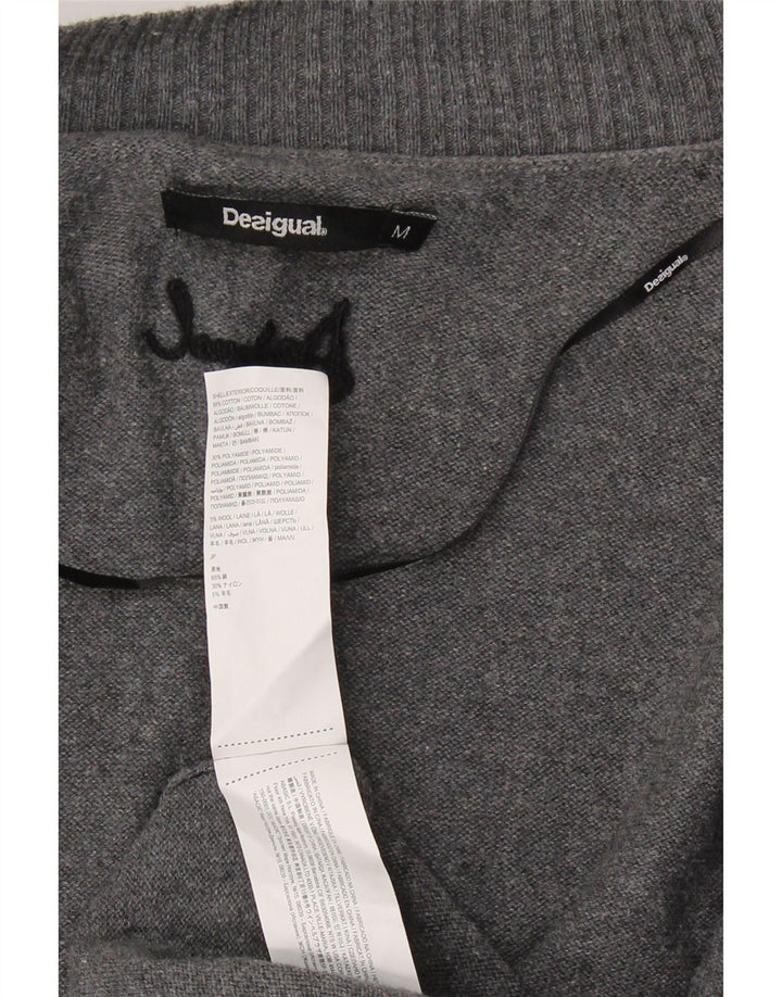 DESIGUAL Suéter tipo cárdigan abierto largo para mujer UK 40 Gris medio Floral