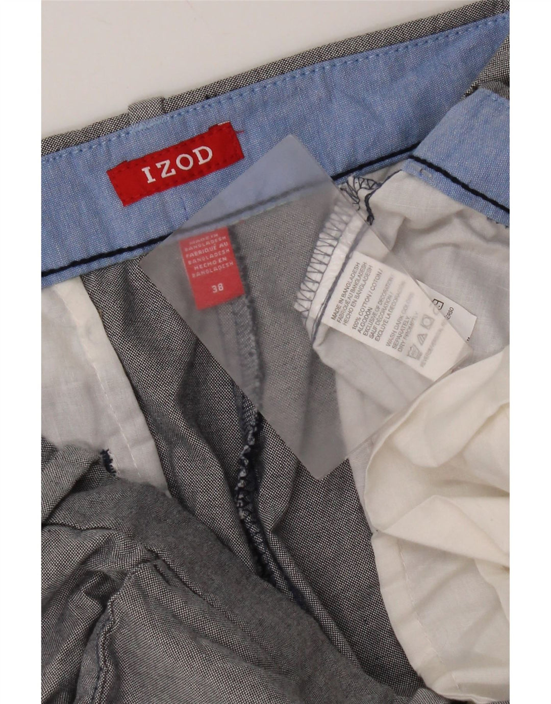 Izod Pantalones cortos chinos para hombre W38 XL Algodón gris