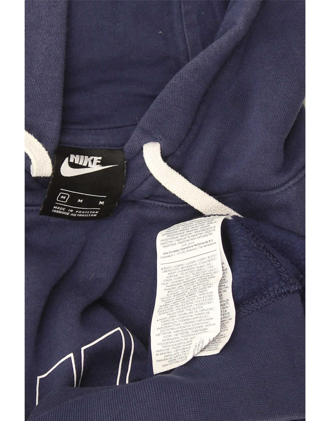 Nike Hombre Sudadera con capucha gráfica Jersey de algodón azul marino mediano