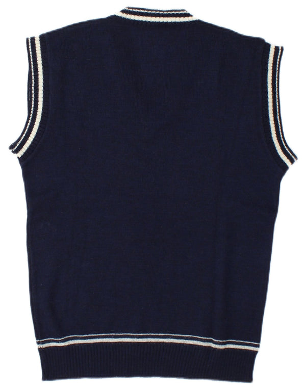 Vintage hombres chaleco tanque top medio azul marino