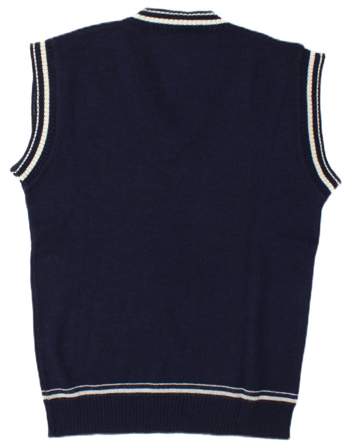 Vintage hombres chaleco tanque top medio azul marino