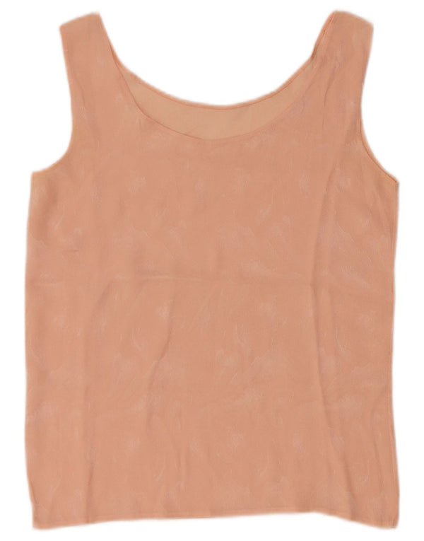 Vintage mujer crop blusa sin mangas Top Reino Unido 4 XS rosa tie tinte