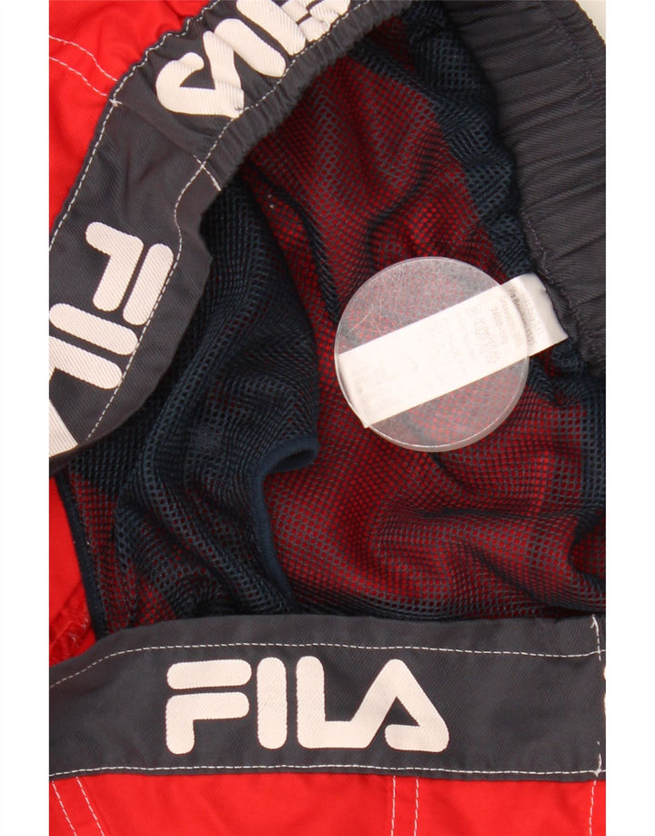 FILA Bañador con gráfico para hombre, talla grande, color rojo