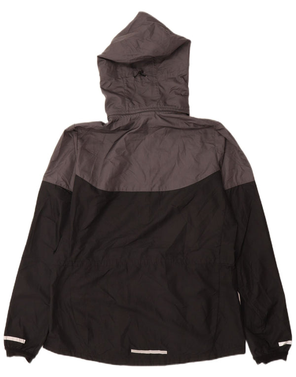Nike Chaqueta impermeable con capucha para hombre UK 40 Large Negro Colorblock Poliéster