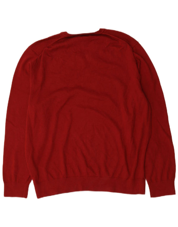 Nautica Jersey con Cuello en V para Hombre XL Algodón Burdeos