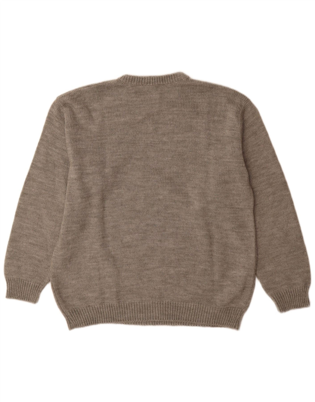 Alcatraz - Jersey de cuello redondo para hombre, lana geométrica gris grande