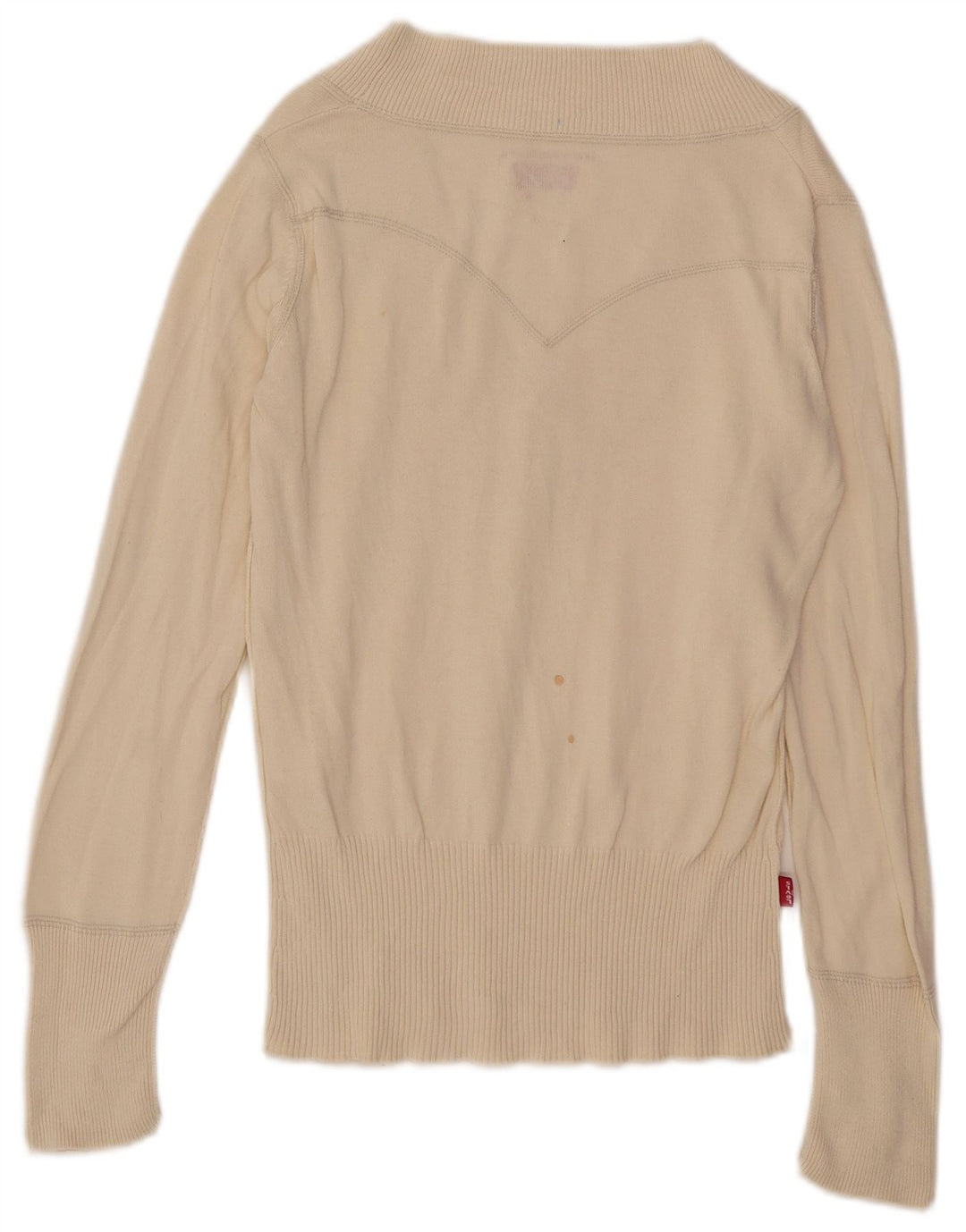 Levi's Suéter tipo jersey con cuello en V para mujer UK 12 Medium Off White