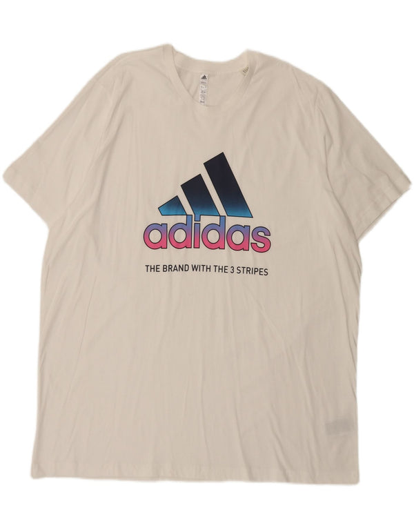 Adidas Camiseta gráfica para hombre Top 2XL Algodón blanco