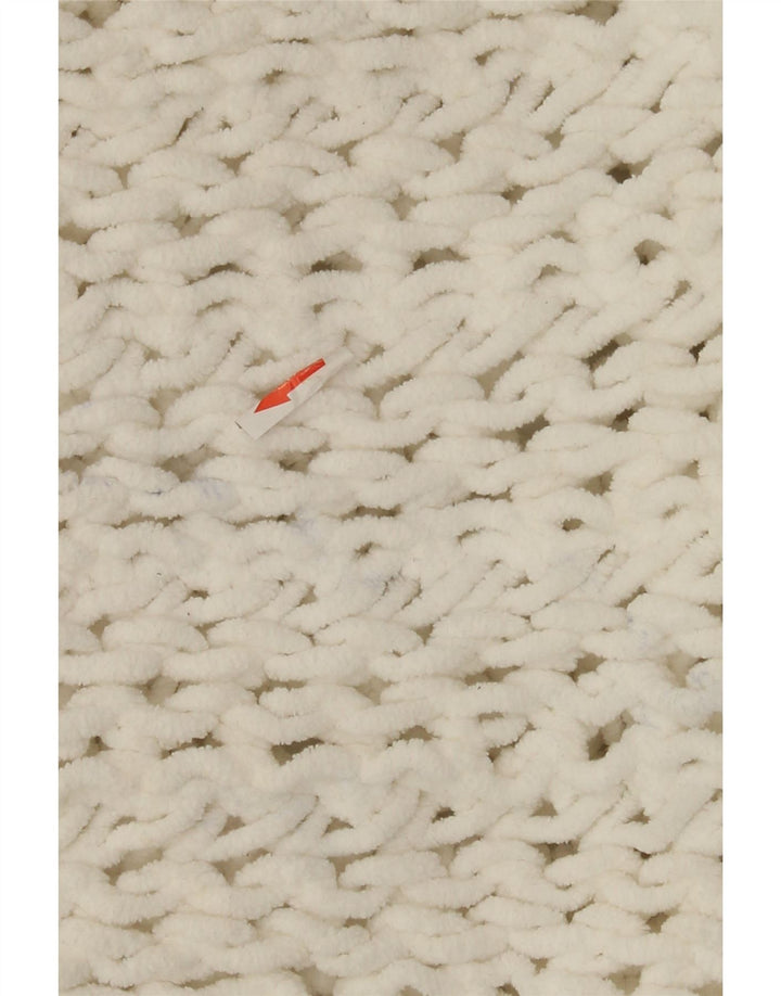 Zara Suéter tipo jersey con cuello redondo y corte extragrande para mujer, talla 40, tamaño mediano, blanco