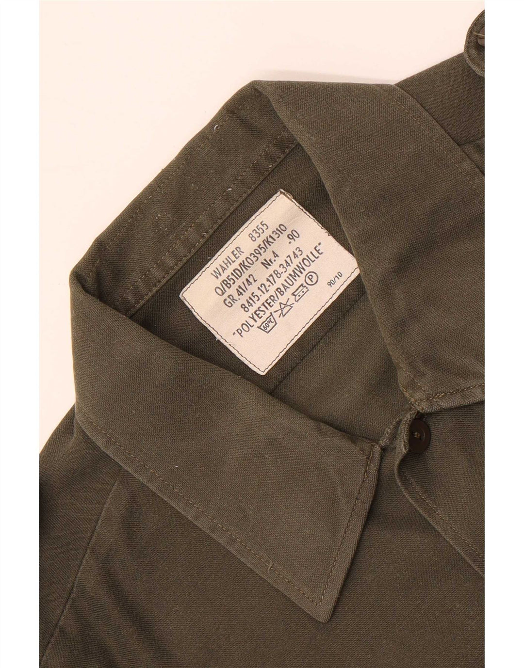 Camisa militar vintage para hombre talla 41/42 poliéster caqui grande