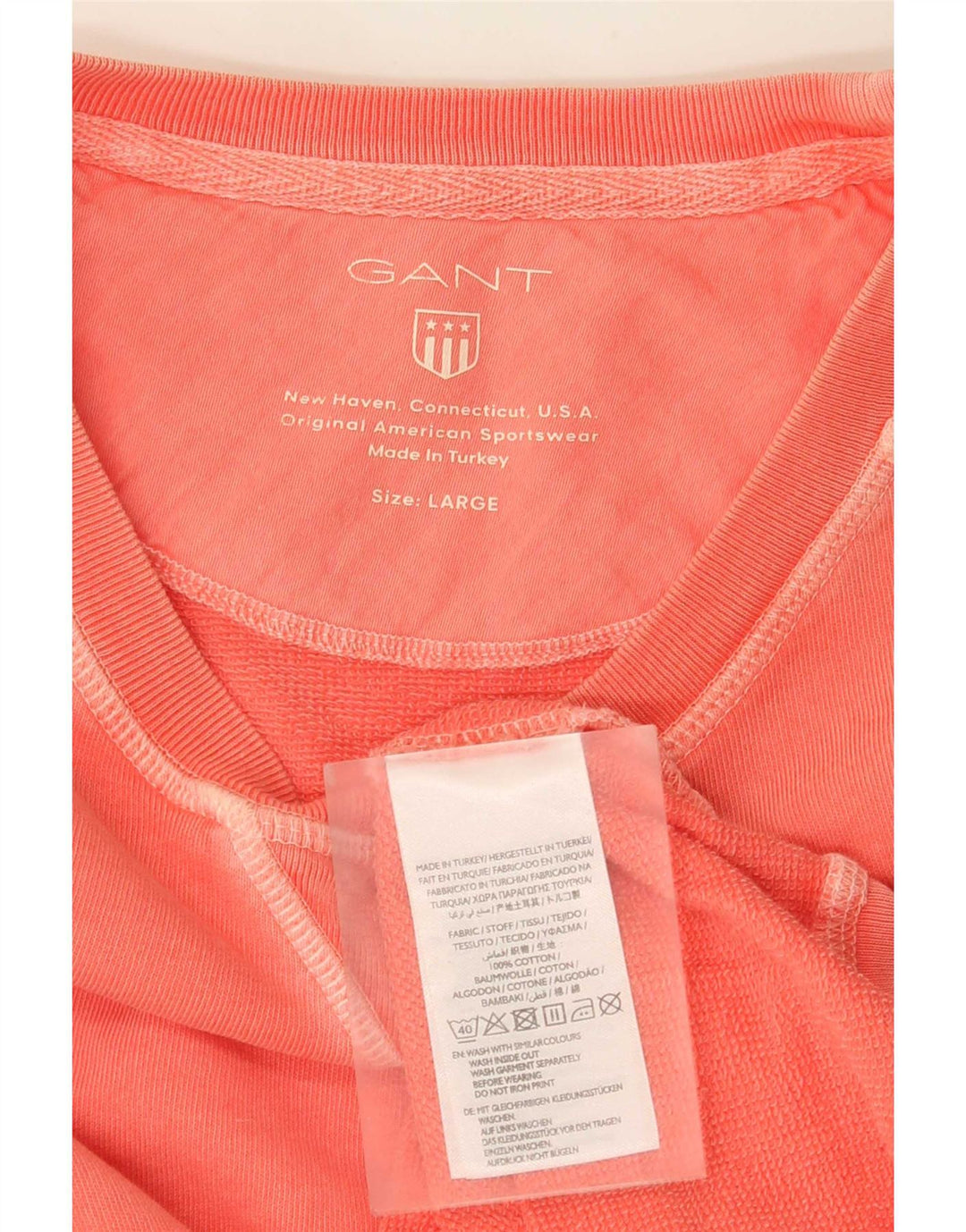 Gant Hombre Top Manga Larga Grande Rosa Algodón