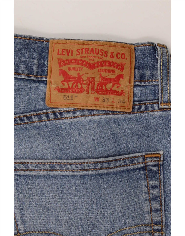 Levi's Hombre 511 Slim Jeans W33 L34 Algodón Azul
