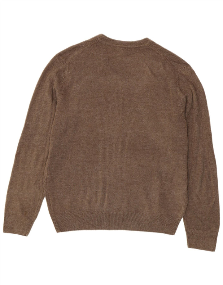 Dockers Jersey con cuello en V para hombre, talla grande, acrílico marrón