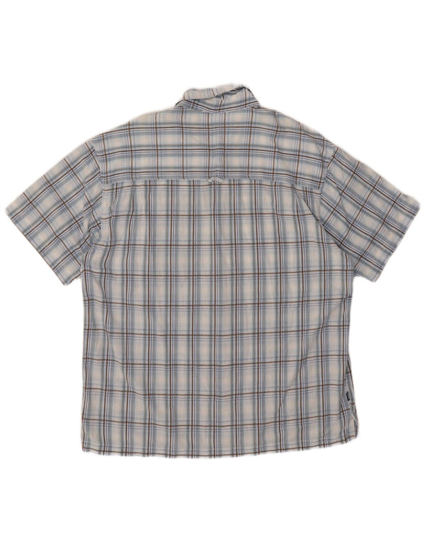 Camisa de manga corta para hombre Mountain Warehouse XL Algodón a cuadros azules