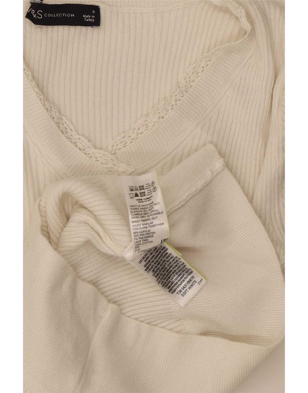 Marks & Spencer Camiseta para mujer Top UK 8 Small Off White Acrílico