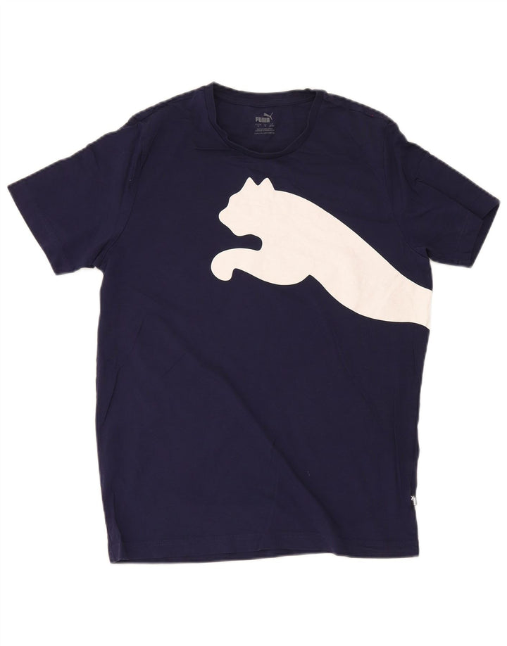 Puma - Camiseta gráfica para hombre, talla pequeña, algodón azul marino