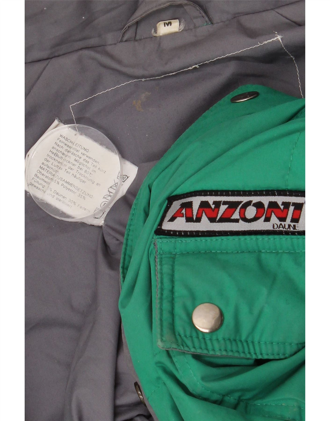Anzoni Chaqueta acolchada holgada para hombre UK 38 Poliéster verde medio