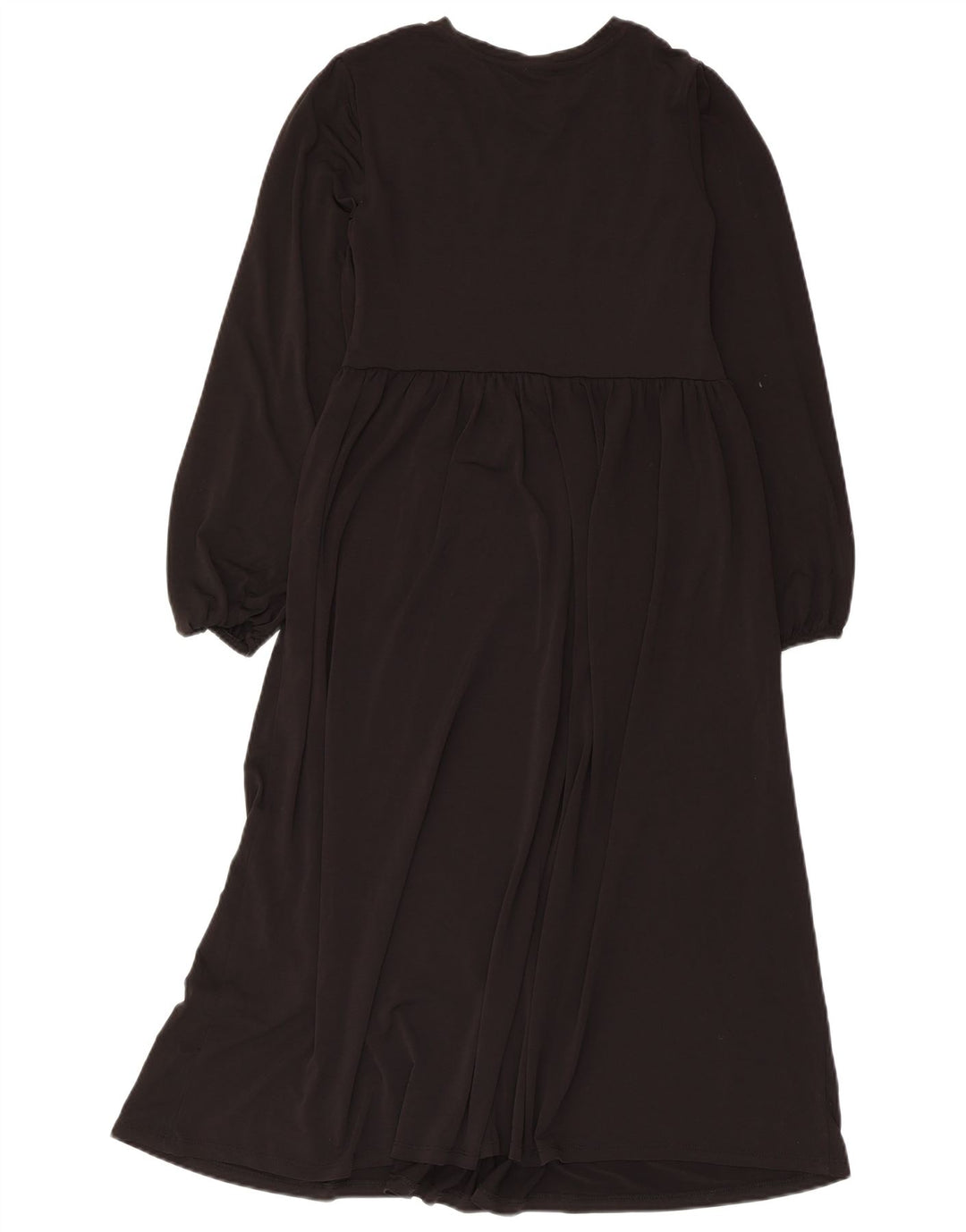 Zara Mujer Maxi Vestido De Manga Larga UK 42 Mediano Negro