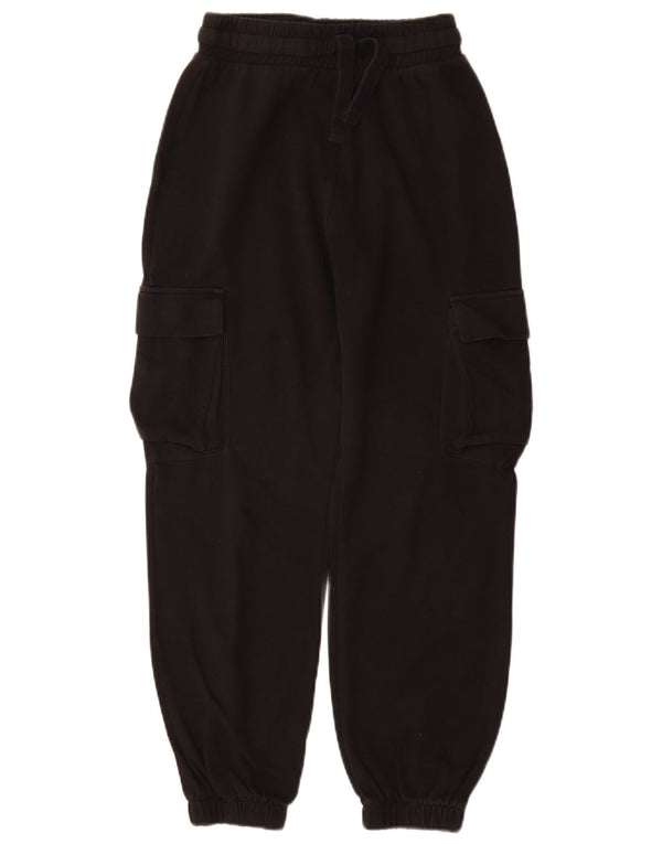 Zara Mujer Loose Fit Joggers Cargo Pantalones Pequeños W26 L28 Algodón Negro