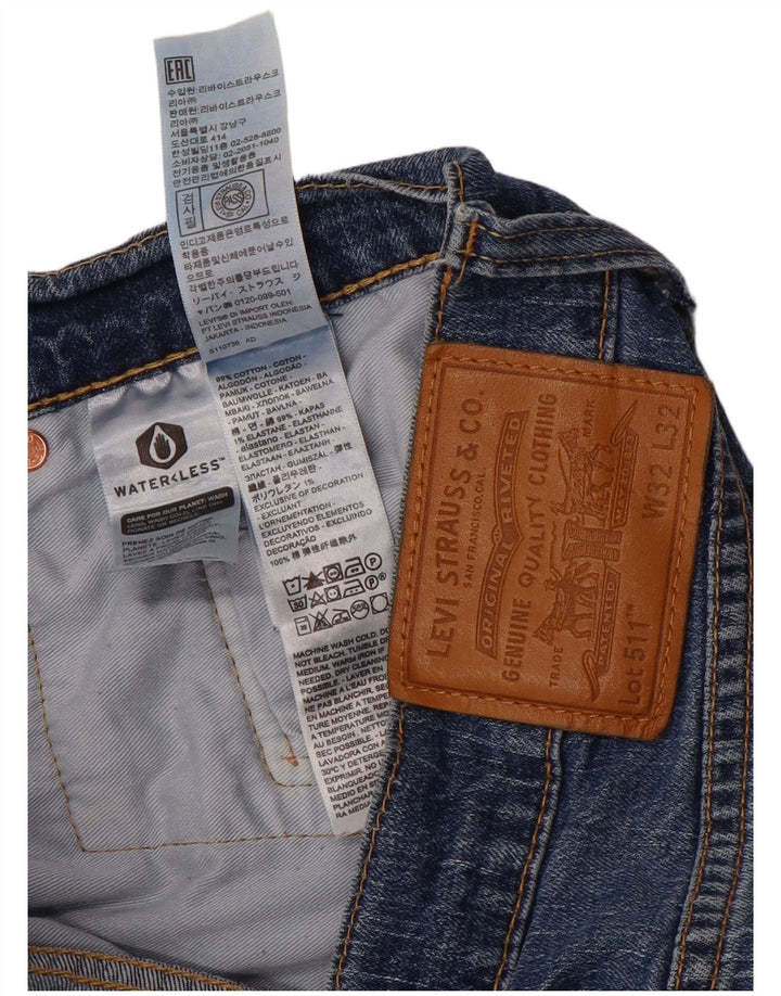 Levi's Hombre 511 Vaqueros Slim Desgastados W32 L32 Algodón Azul