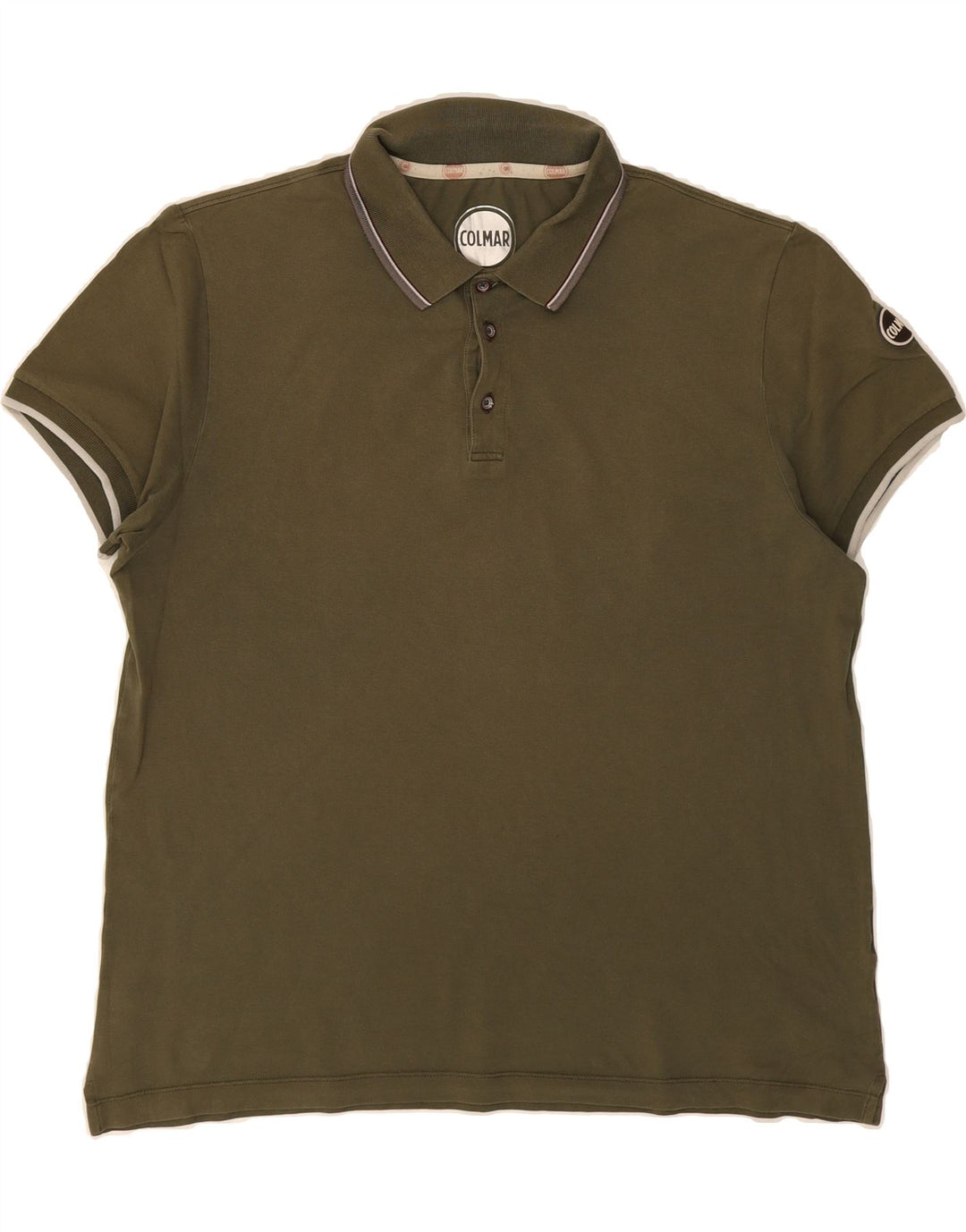 COLMAR Mens Polo Shirt 2XL Green Cotton Vintage Colmar and Second-Hand Colmar from Messina Hembry 