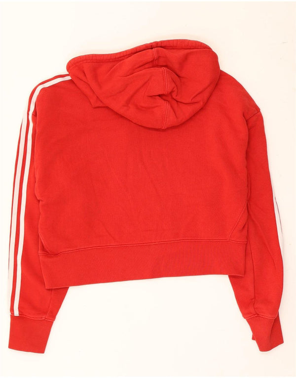 Adidas - Sudadera con capucha para mujer, talla grande, color rojo, algodón, talla 8