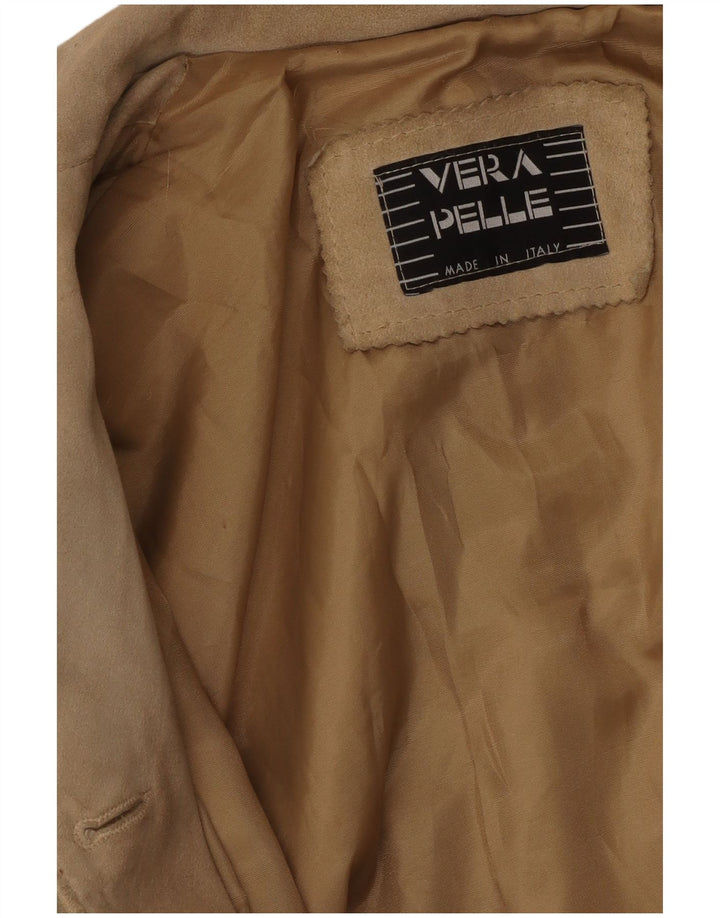 Chaqueta de ante vintage para mujer UK 12 Mediana Beige de cuero