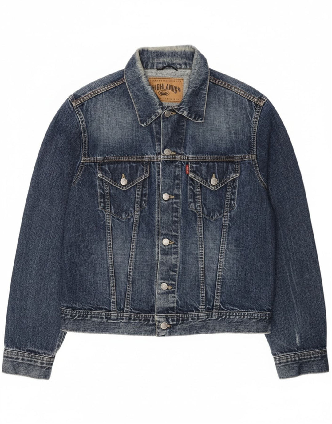 Highland - Chaqueta vaquera para hombre, talla 40, color azul